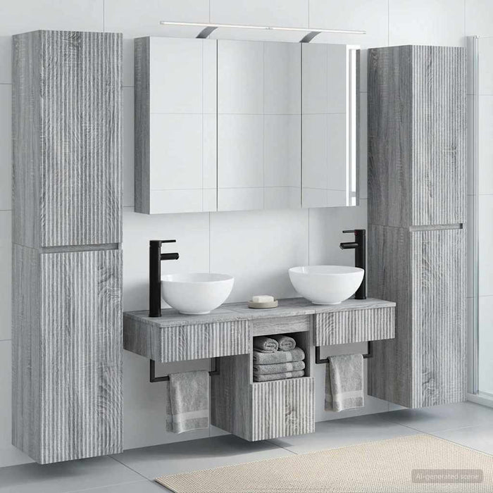 Set de mobilier pentru baie 6 pcs Sonoma gri WALTI