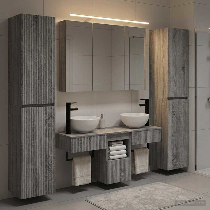 Set de mobilier pentru baie 6 pcs Sonoma gri WALTI