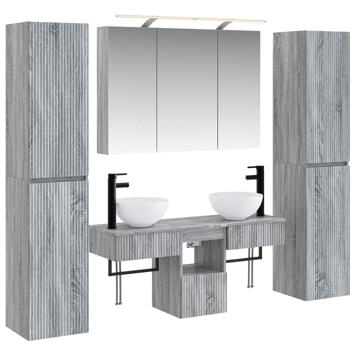 Set de mobilier pentru baie 6 pcs Sonoma gri WALTI