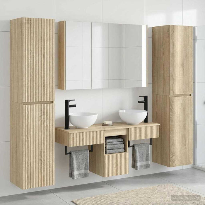 Set de mobilier pentru baie 6 pcs Stejar Sonoma WALTI