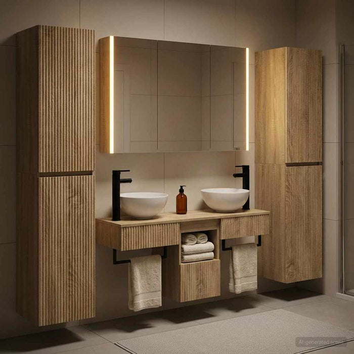 Set de mobilier pentru baie 6 pcs Stejar Sonoma WALTI