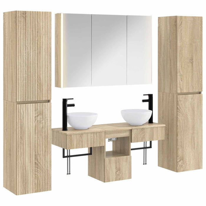 Set de mobilier pentru baie 6 pcs Stejar Sonoma WALTI