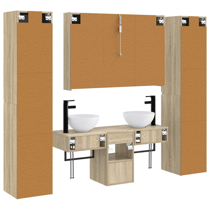 Set de mobilier pentru baie 6 pcs Stejar Sonoma WALTI