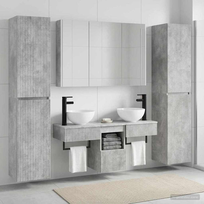 Set de mobilier pentru baie 6 pcs Gri Beton WALTI