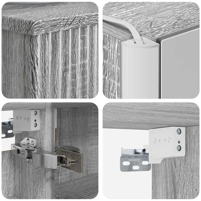Set de mobilier pentru baie 6 pcs Sonoma gri WALTI