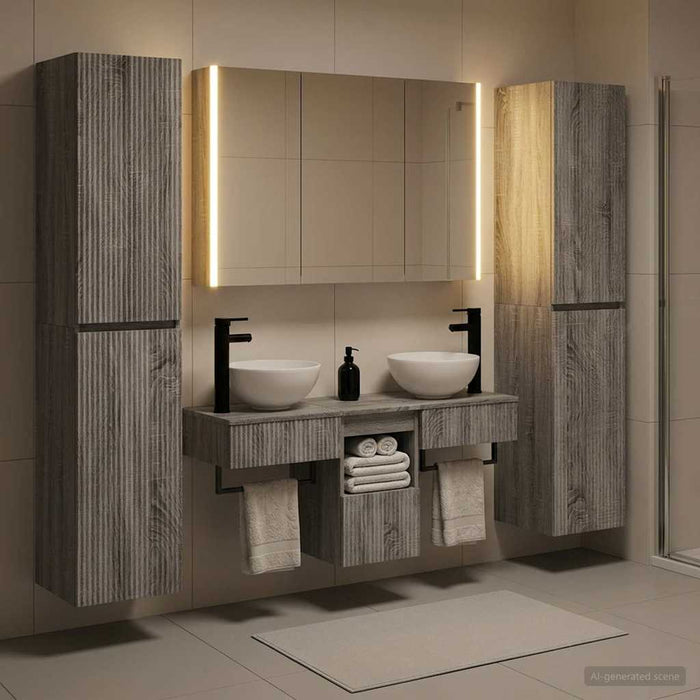 Set de mobilier pentru baie 6 pcs Sonoma gri WALTI