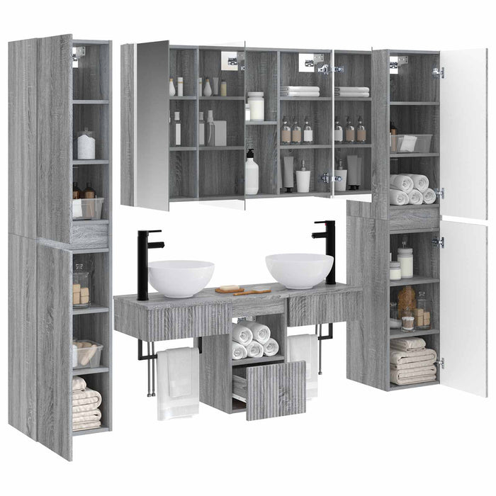 Set de mobilier pentru baie 6 pcs Sonoma gri WALTI