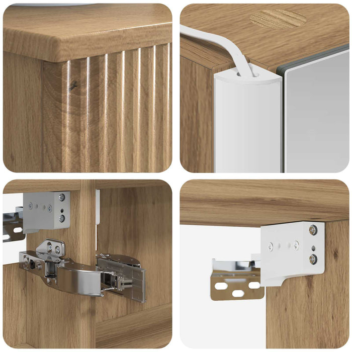 Set de mobilier pentru baie 6 pcs Stejar Artizanal WALTI