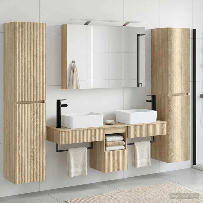 Set de mobilier pentru baie 6 pcs Stejar Sonoma WALTI