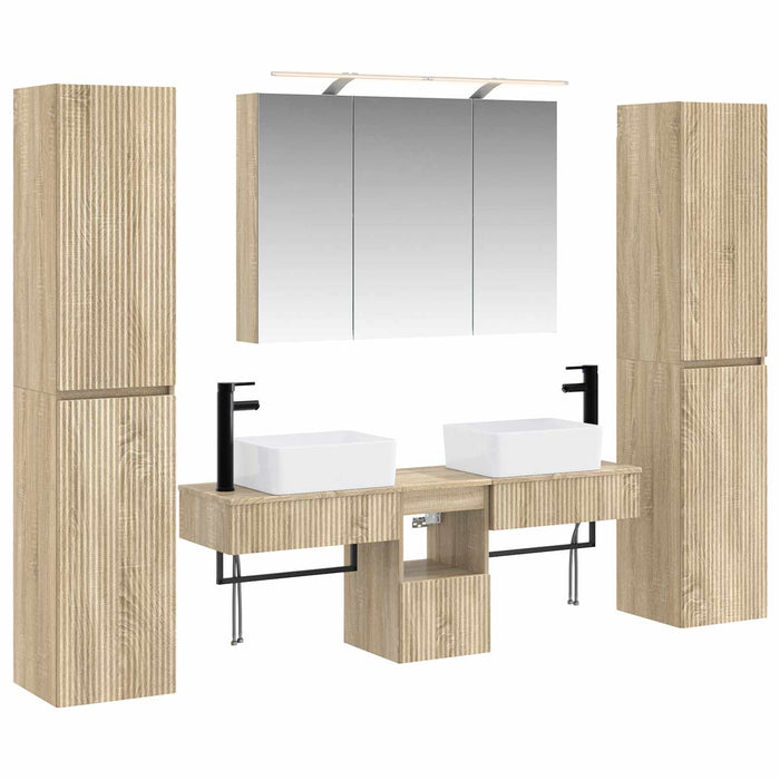 Set de mobilier pentru baie 6 pcs Stejar Sonoma WALTI
