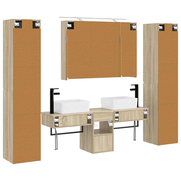 Set de mobilier pentru baie 6 pcs Stejar Sonoma WALTI