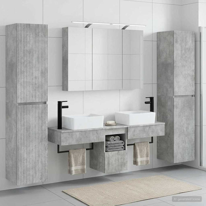 Set de mobilier pentru baie 6 pcs Gri Beton WALTI
