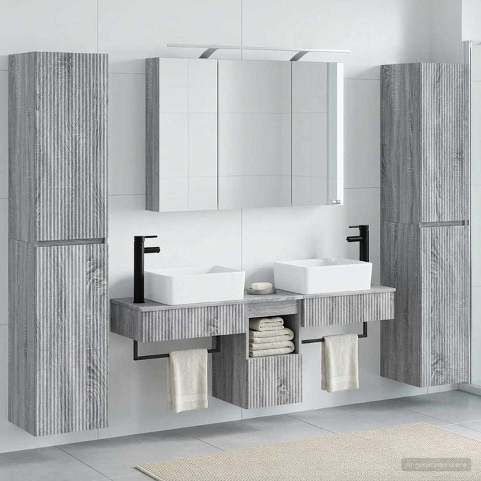Set de mobilier pentru baie 6 pcs Sonoma gri WALTI
