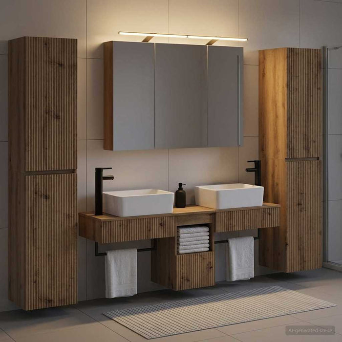 Set de mobilier pentru baie 6 pcs Stejar Artizanal WALTI