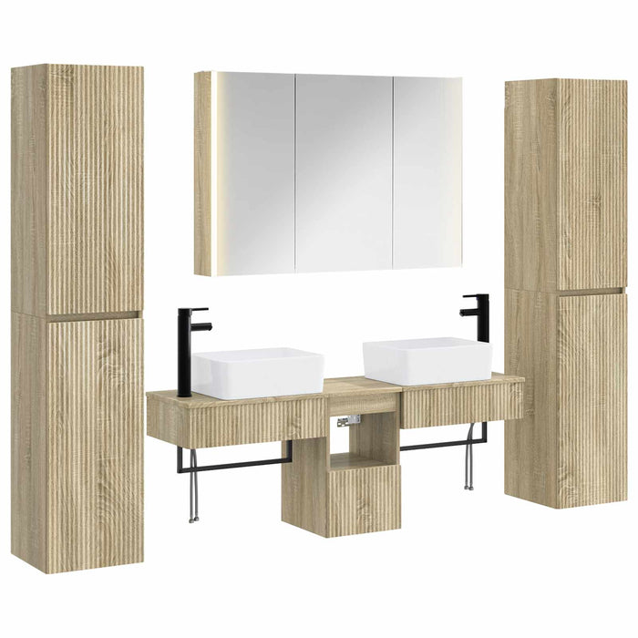 Set de mobilier pentru baie 6 pcs Stejar Sonoma WALTI