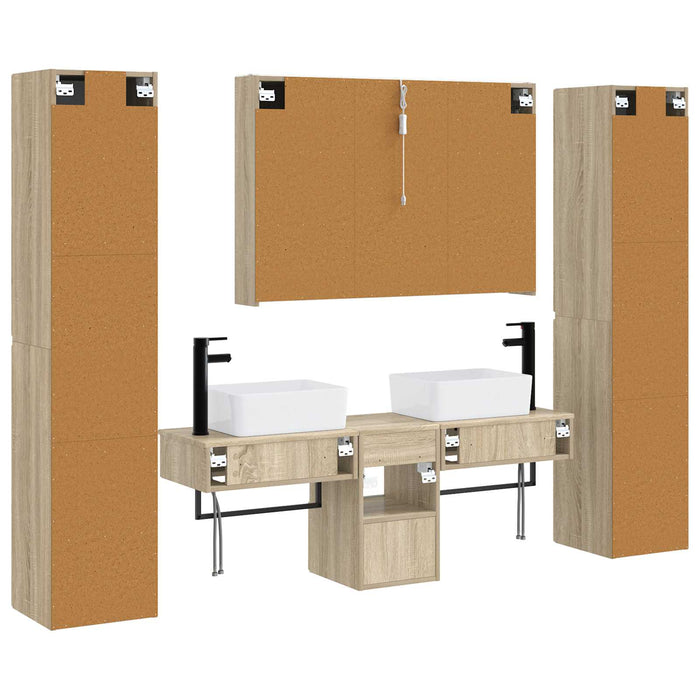 Set de mobilier pentru baie 6 pcs Stejar Sonoma WALTI