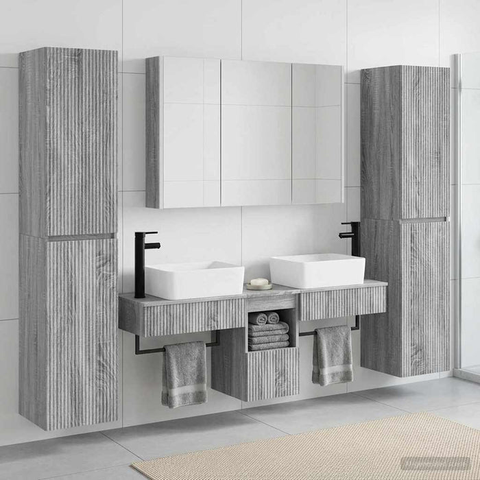 Set de mobilier pentru baie 6 pcs Sonoma gri WALTI