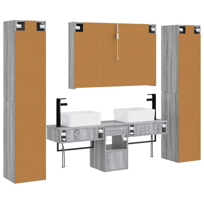 Set de mobilier pentru baie 6 pcs Sonoma gri WALTI