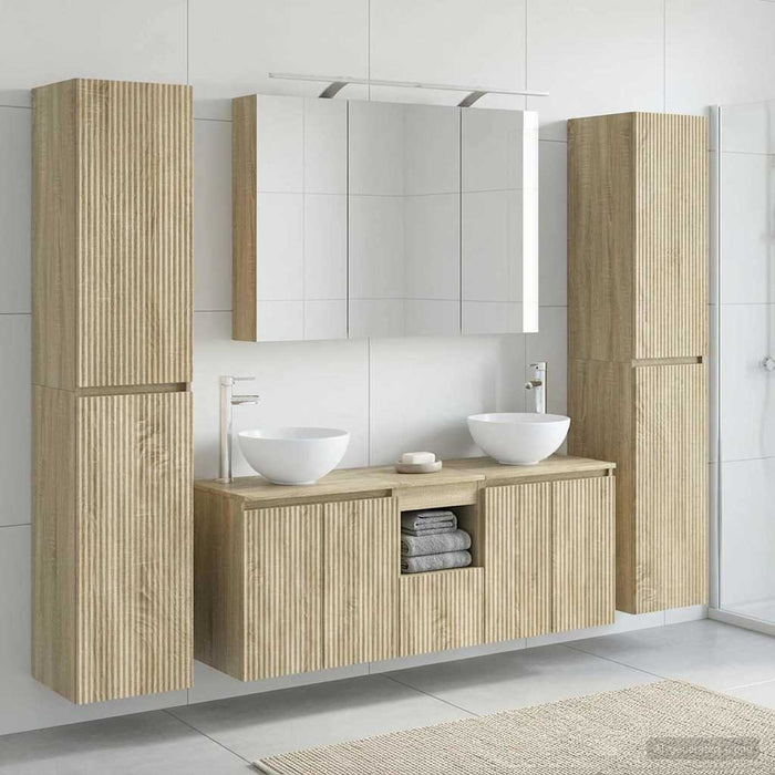 Set de mobilier pentru baie 6 pcs Stejar Sonoma WALTI