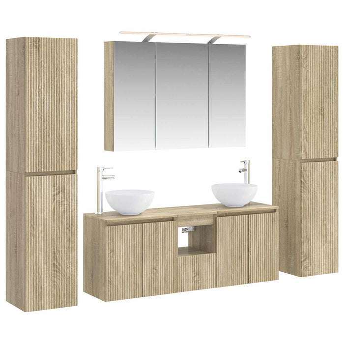 Set de mobilier pentru baie 6 pcs Stejar Sonoma WALTI