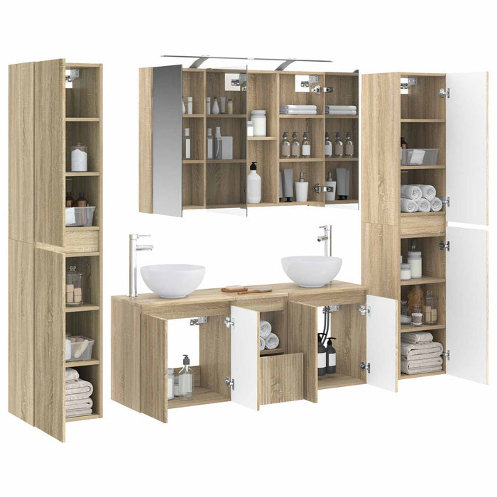 Set de mobilier pentru baie 6 pcs Stejar Sonoma WALTI
