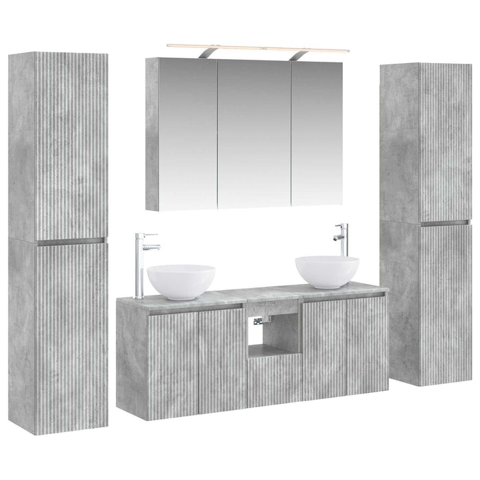 Set de mobilier pentru baie 6 pcs Gri Beton WALTI