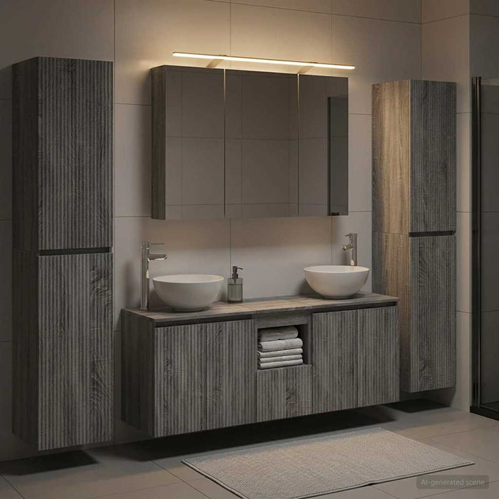 Set de mobilier pentru baie 6 pcs Sonoma gri WALTI