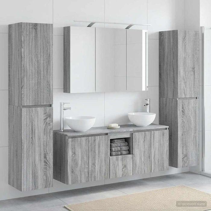 Set de mobilier pentru baie 6 pcs Sonoma gri WALTI