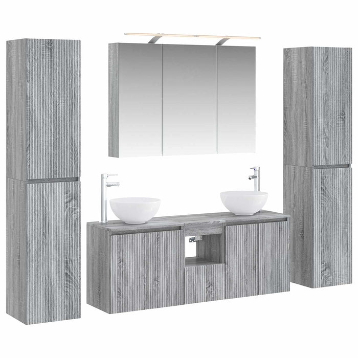 Set de mobilier pentru baie 6 pcs Sonoma gri WALTI