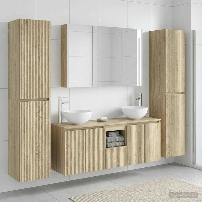 Set de mobilier pentru baie 6 pcs Stejar Sonoma WALTI