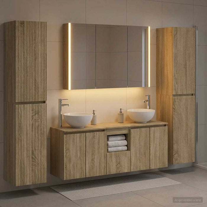 Set de mobilier pentru baie 6 pcs Stejar Sonoma WALTI