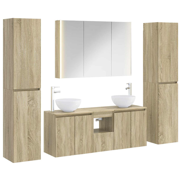 Set de mobilier pentru baie 6 pcs Stejar Sonoma WALTI