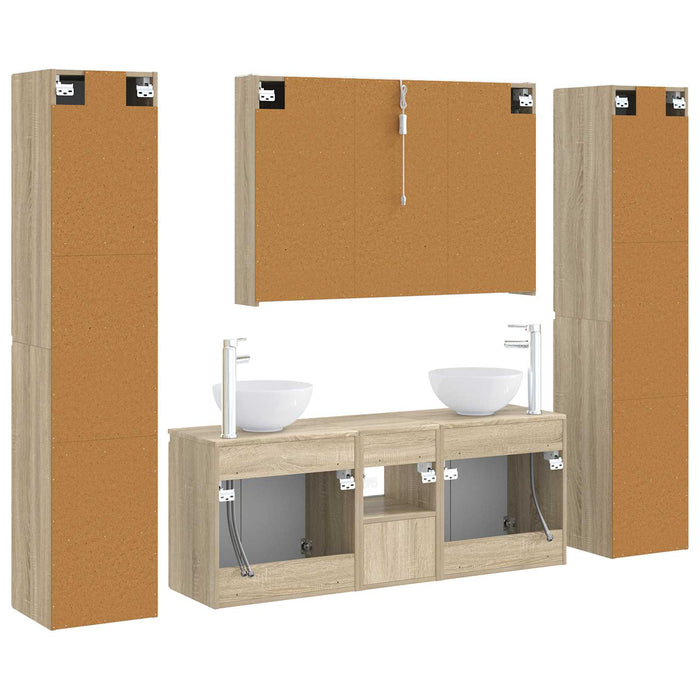 Set de mobilier pentru baie 6 pcs Stejar Sonoma WALTI