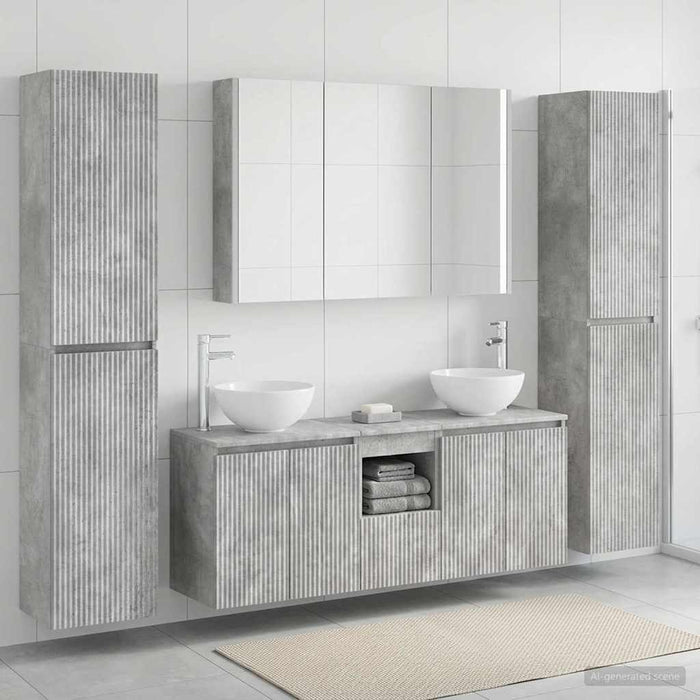 Set de mobilier pentru baie 6 pcs Gri Beton WALTI