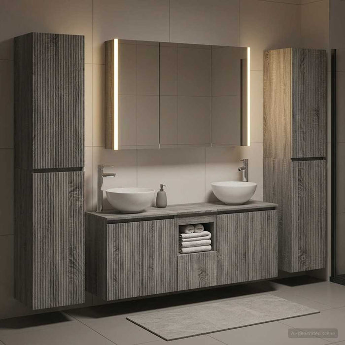 Set de mobilier pentru baie 6 pcs Sonoma gri WALTI