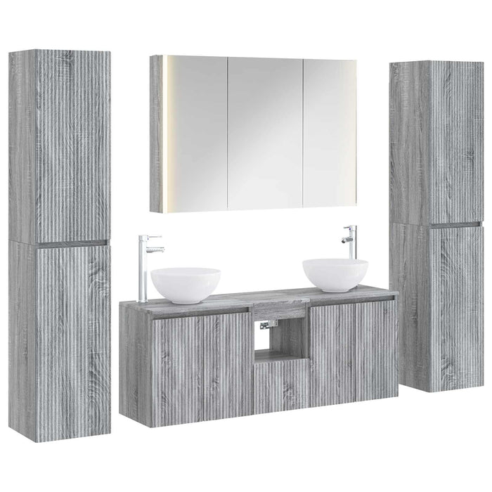 Set de mobilier pentru baie 6 pcs Sonoma gri WALTI