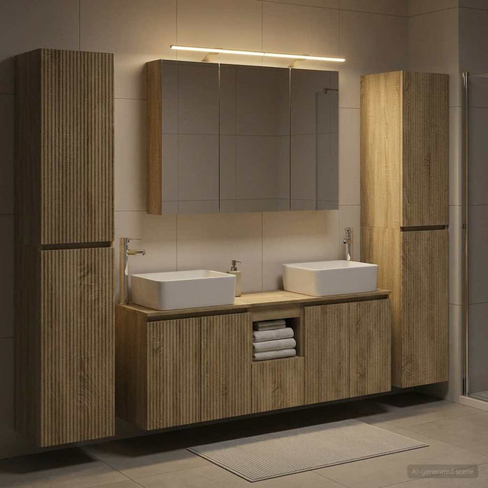 Set de mobilier pentru baie 6 pcs Stejar Sonoma WALTI