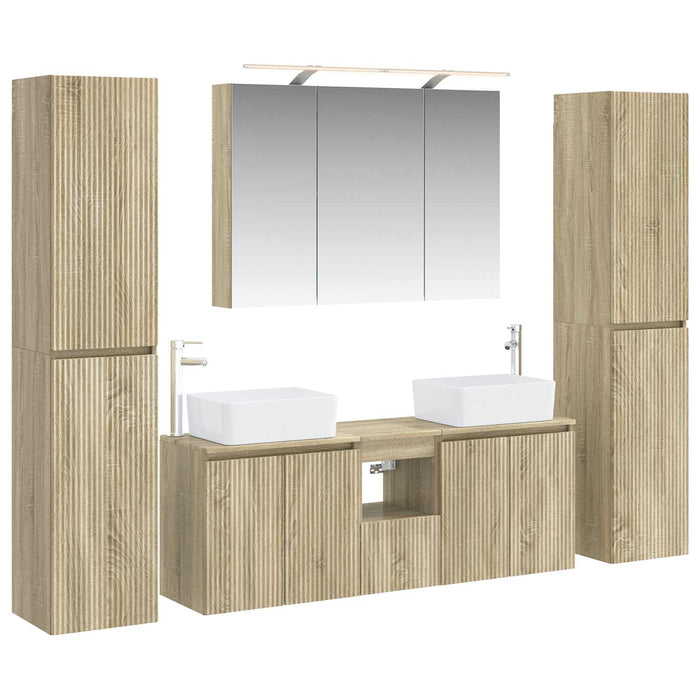 Set de mobilier pentru baie 6 pcs Stejar Sonoma WALTI