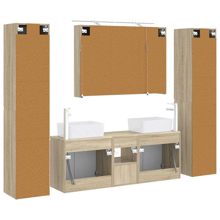 Set de mobilier pentru baie 6 pcs Stejar Sonoma WALTI