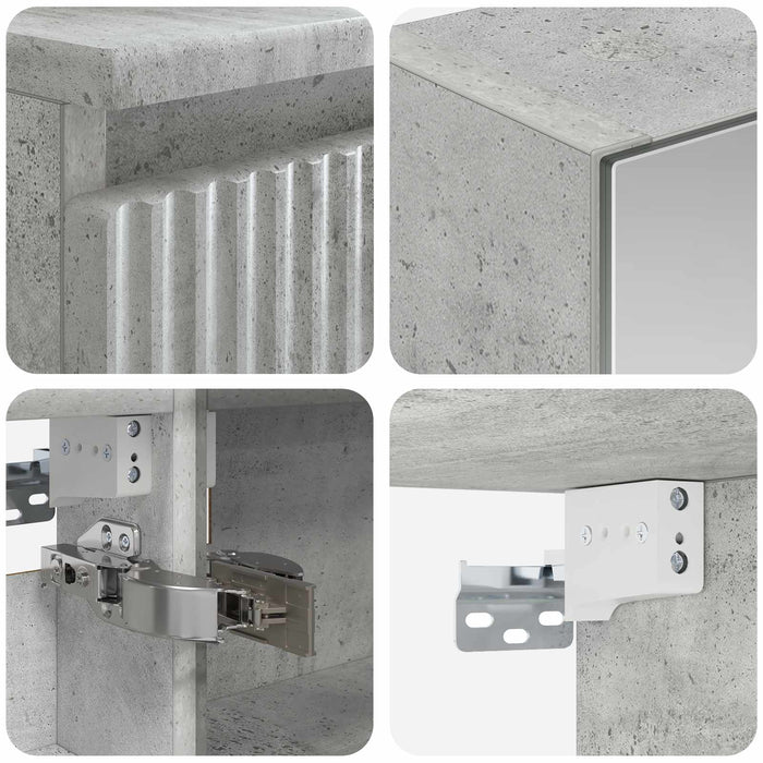 Set de mobilier pentru baie 6 pcs Gri Beton WALTI