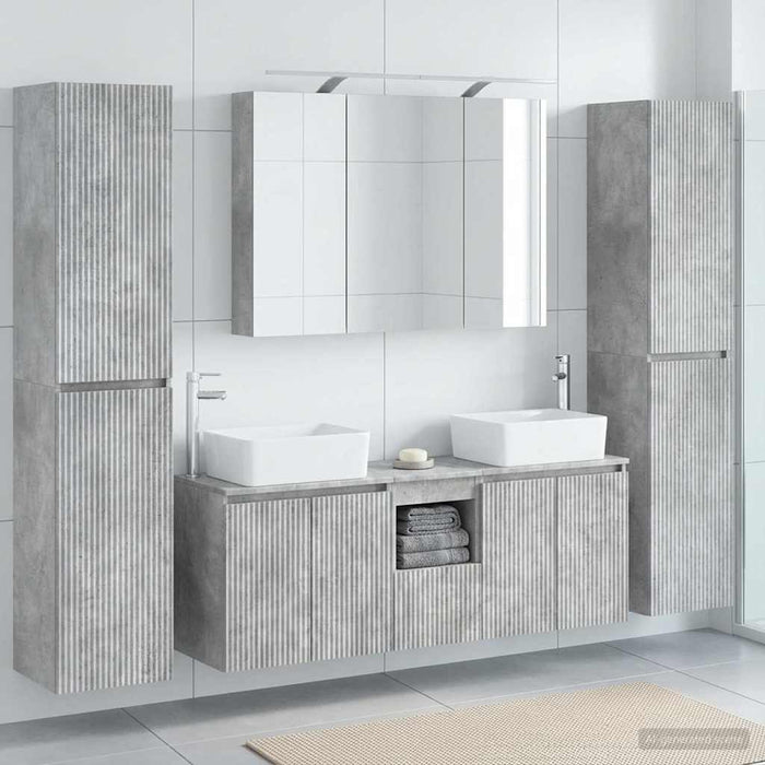 Set de mobilier pentru baie 6 pcs Gri Beton WALTI