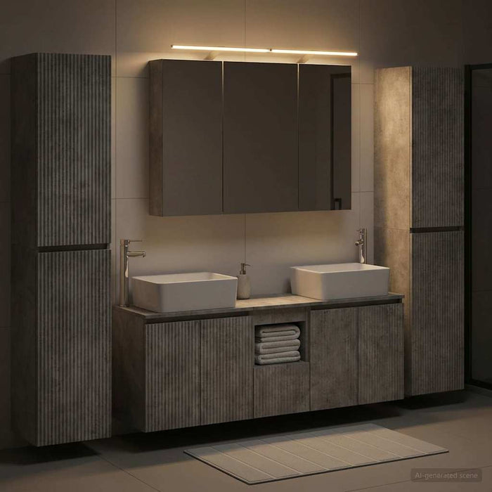 Set de mobilier pentru baie 6 pcs Gri Beton WALTI