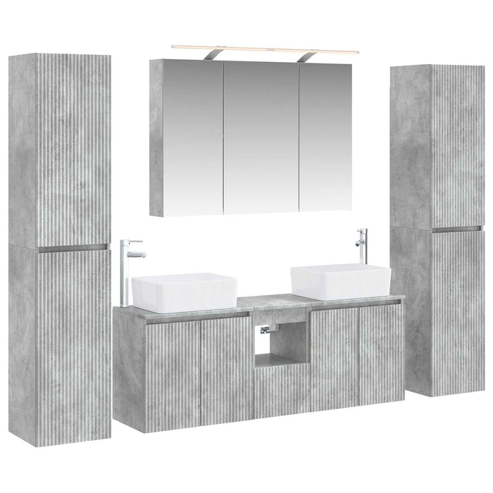 Set de mobilier pentru baie 6 pcs Gri Beton WALTI