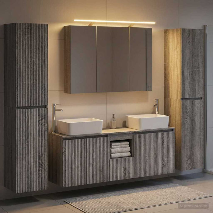 Set de mobilier pentru baie 6 pcs Sonoma gri WALTI