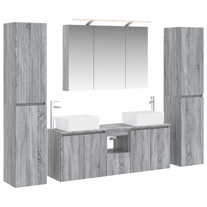 Set de mobilier pentru baie 6 pcs Sonoma gri WALTI