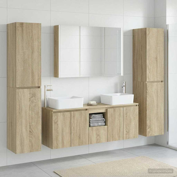 Set de mobilier pentru baie 6 pcs Stejar Sonoma WALTI