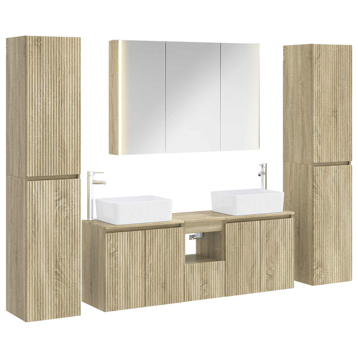 Set de mobilier pentru baie 6 pcs Stejar Sonoma WALTI