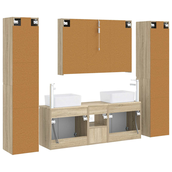 Set de mobilier pentru baie 6 pcs Stejar Sonoma WALTI