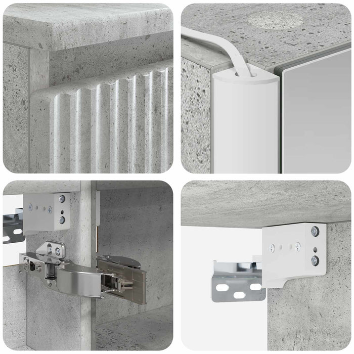 Set de mobilier pentru baie 6 pcs Gri Beton WALTI