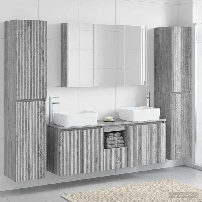 Set de mobilier pentru baie 6 pcs Sonoma gri WALTI